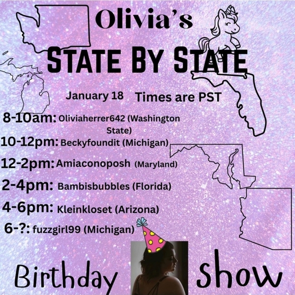 SHOW LISTING Other - Bambi Is Live- 1/18 " State By State" Olivia's Birthday Show